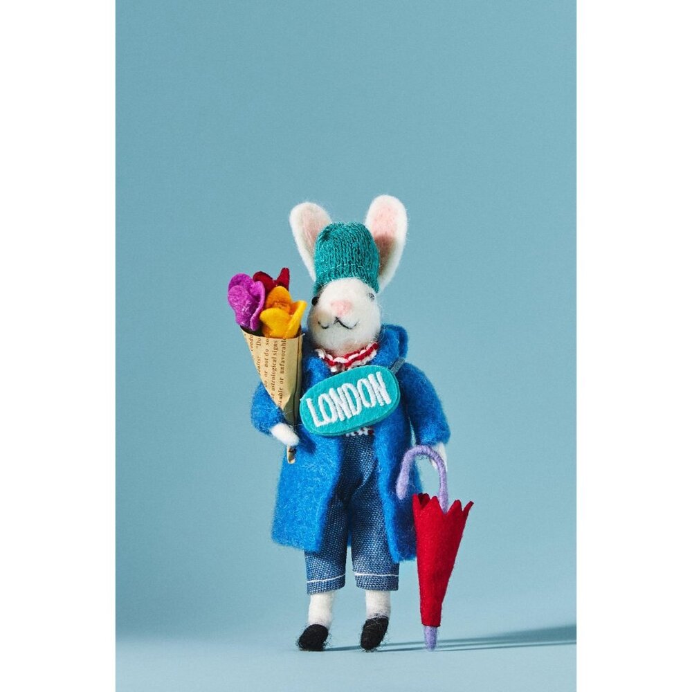 Anthropologie Traveling Bunny Ornament London